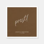 Prost! Walnussbraun-Minimal für jeden Anlass Cockt Serviette (Vorderseite)