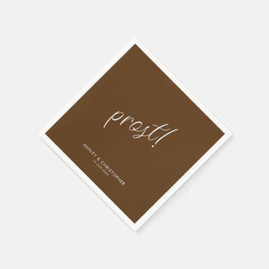 Prost! Walnussbraun-Minimal für jeden Anlass Cockt Serviette (Ecke)