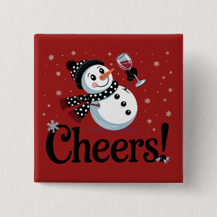 Prost Wein Weihnachten Schneemann Xmas Trinken Win Button