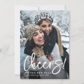 PROST | White Scriptkarte Feiertagskarte (Vorderseite)