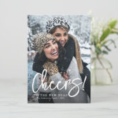 PROST | White Scriptkarte Feiertagskarte (Stehend Vorderseite)