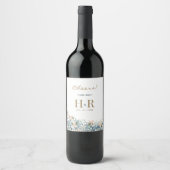 Prost Wildflower Hochzeitsweinetikett Weinetikett (Vorderseite)