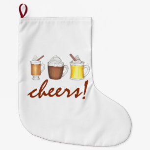 Prost! Winterweihnachtsfeiertag Kakao Rum Eggnog Großer Weihnachtsstrumpf