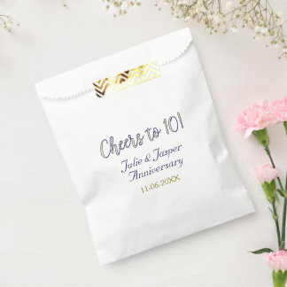 Prost zum 10. Hochzeitstag blau goldene Mod Geschenktütchen