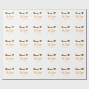 Prost zum 10. Hochzeitstag braun orange Geschenkpapier