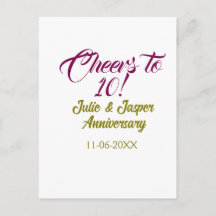 Prost zum 10. Hochzeitstag mauve golden na