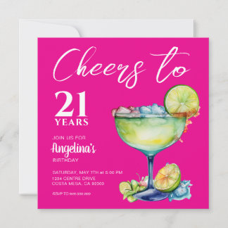 Prost zum 21. Geburtstag Margarita Einladung