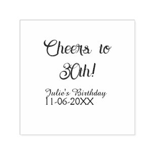 Prost zum 30. Geburtstag Name Datum lila blau eleg Permastempel