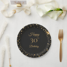 Prost zum 30. Geburtstag Schwarz und Gold Papier-T