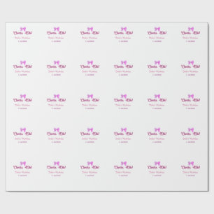 Prost zum 40. Geburtstag Name Datum mauve rosa Sch Geschenkpapier