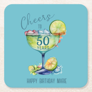 Prost zum 50-jährigen Jubiläumsgeburtstag Rechteckiger Pappuntersetzer