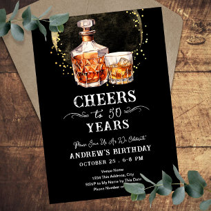 Prost zum 50-jährigen Whisky-Geburtstag im Vintage Einladung