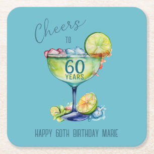 Prost zum 60-jährigen Jubiläumsgeburtstag Rechteckiger Pappuntersetzer