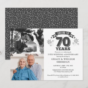 Prost zum 70. Hochzeitstag 2 Foto Einladung