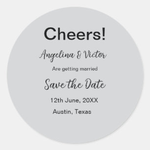 Prost zum Datum einfach minimal modern elegant Runder Aufkleber