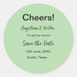 Prost zum Datum einfache moderne elegante Minimali Runder Aufkleber