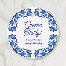 Prost zum dreißigsten Geburtstag königsblauer Blum