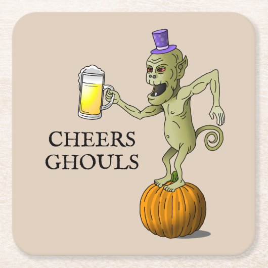 Prost zum Halloween Rechteckiger Pappuntersetzer (Vorderseite)