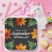 Prost zum September Geburtstag Mädchen Text Pappteller (Party)