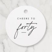 Prost zum Vierzigsten handgeschriebener 40. Geburt Geschenkanhänger (Vorderseite)