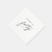 Prost zum Vierzigsten Handgeschriebener 40. Geburt Serviette (Ecke)