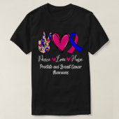 Prostata und Brustkrebs Bewusstsein Liebe Hoffnung T-Shirt (Design vorne)