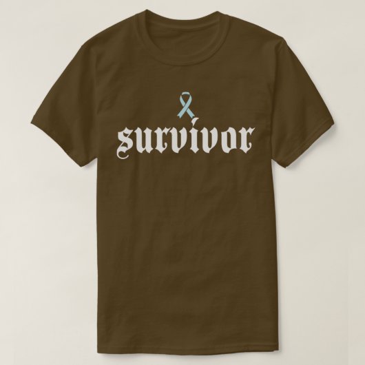 Prostatakrebs Awareness Survivor Light Blue Ribb T-Shirt (Design vorne)