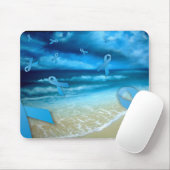 Prostatakrebs-Bänder Floaing über dem Strand Mousepad (Mit Mouse)