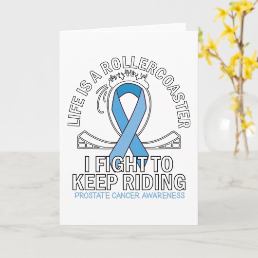 Prostatakrebs-Bewusstsein hellblaues Band Karte (Gelbe Blume)