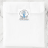 Prostatakrebs-Bewusstsein hellblaues Band Quadratischer Aufkleber (Tasche)