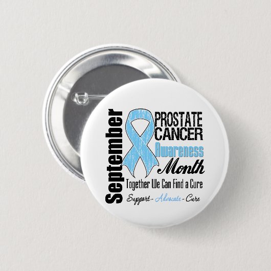 Prostatakrebs-Bewusstseinsmonat gestörte Schleife Button (Vorne & Hinten)