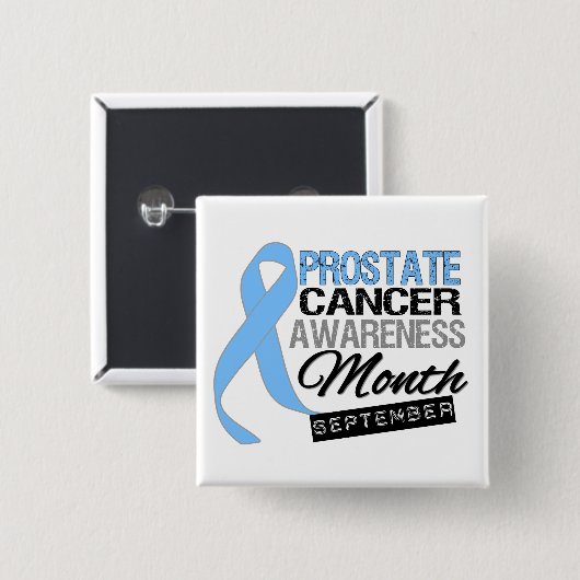 Prostatakrebs-Bewusstseinsmonat vergewaltigt Band Button (Vorne & Hinten)