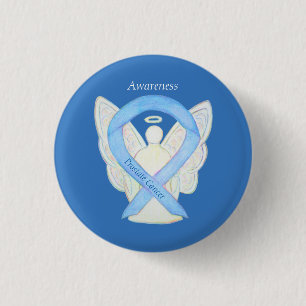Prostatakrebs Blauer Bekanntheitsgrad Ribbon Angel Button