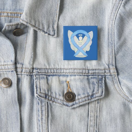 Prostatakrebs Blauer Bekanntheitsgrad Ribbon Angel Button (Beispiel)