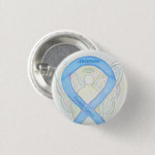 Prostatakrebs Blauer Bekanntheitsgrad Ribbon Angel Button (Vorne & Hinten)
