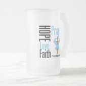 Prostatakrebs-Hoffnungs-Liebe-Glauben-Gebets-Kreuz Mattglas Bierglas (VorderseiteRechts)