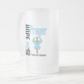 Prostatakrebs-Hoffnungs-Liebe-Glauben-Gebets-Kreuz Mattglas Bierglas (Vorderseite Links)