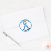 Prostatakrebs kämpfen Ribbon weiß Runder Aufkleber (Umschlag)
