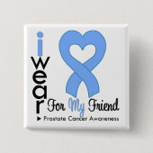 Prostatakrebs Light Blue Heart Ribbon FRIEND Button (Vorderseite)