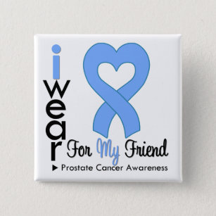 Prostatakrebs Light Blue Heart Ribbon FRIEND Button