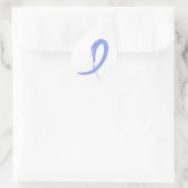 Prostatakrebs-Light Blue Ribbon A4 Runder Aufkleber (Tasche)