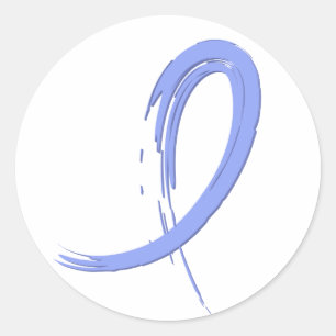 Prostatakrebs-Light Blue Ribbon A4 Runder Aufkleber