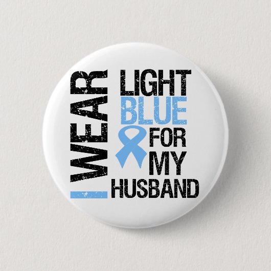 Prostatakrebs Light Blue Ribbon Husband Button (Vorderseite)