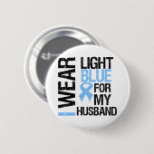 Prostatakrebs Light Blue Ribbon Husband Button (Vorne & Hinten)