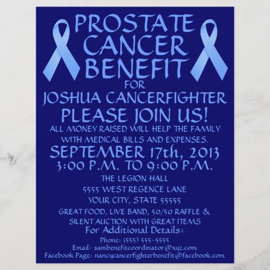Prostatakrebs Ribbon Benefit Flyer (Vorne)
