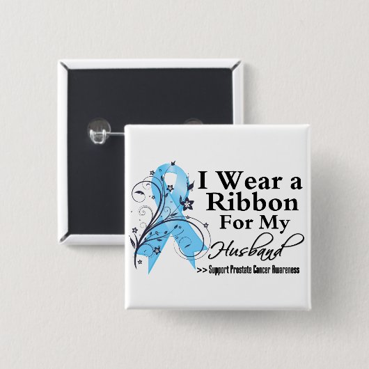 Prostatakrebs-Ribbon Button (Vorne & Hinten)