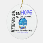 Prostatakrebs Weihnachten 3 Schneeglobe-Ornamente Keramik Ornament (Links)