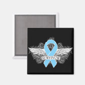 Prostatakrebs-Winged SURVIVOR-Schleife Magnet (Vorderseite/Rückseite)
