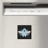 Prostatakrebs-Winged SURVIVOR-Schleife Magnet (In Situ (Geschirrspüler))