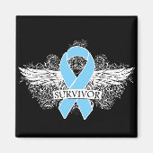 Prostatakrebs-Winged SURVIVOR-Schleife Magnet (Vorne)